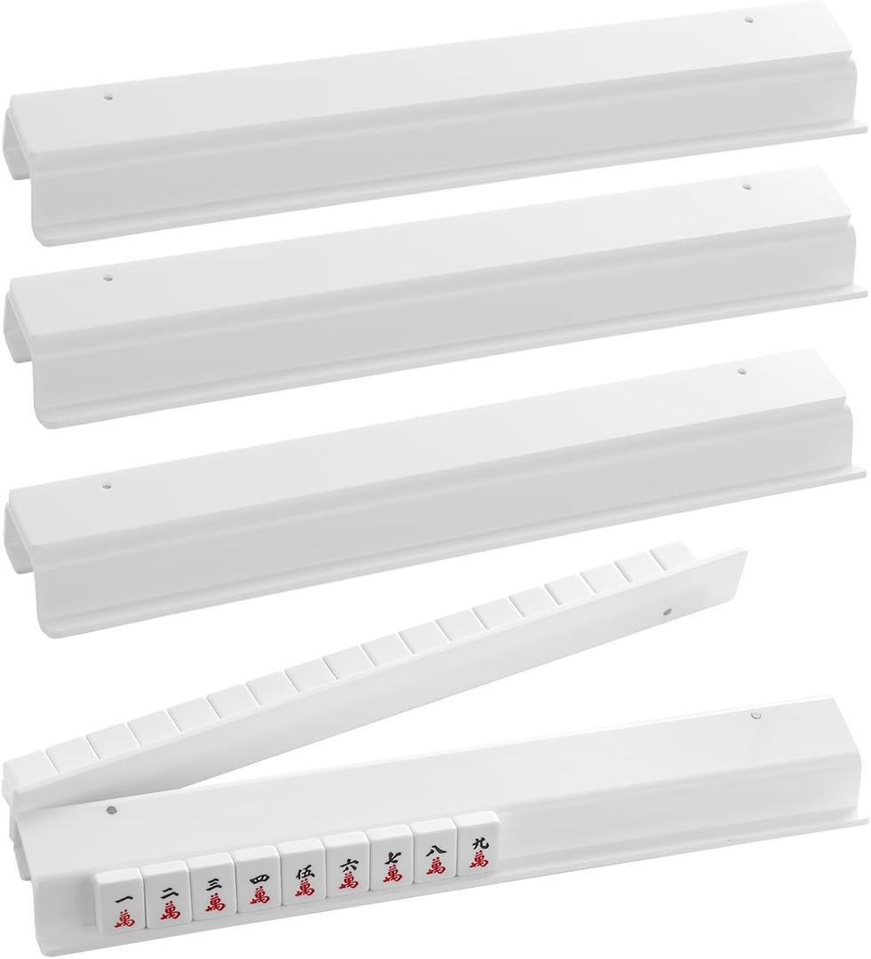 Acrylic Mahjong Racks with Magnetic Pushers (White, 20)