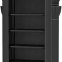 VTRIN Vertical Narrow Shoe Rack Organizer 10 Tier Tall Shoe Shelf Holds 20-22 Pairs with Non-Woven Dustproof Cover for Closet, Entryway Black
