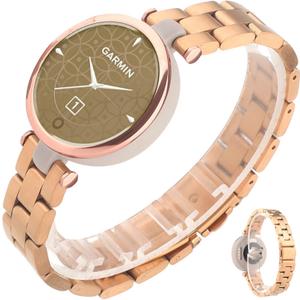 Miimall Metal Watch Band Compatible with Garmin Lily Watch, Stainless Steel Band Adjustable Wristband Replacement Men Women Metal Band Accessories Bracelet Fit for Garmin Lily SmartWatch (Rose Gold)
