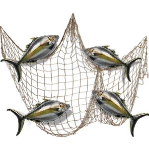 Silipull 5 Pcs Fish Balloons Decorative Fishing Net Set Tuna Foil Balloons for Fishing Birthday Party Decorations Inflatable Nautical Fish Theme Decorations Sea Animal Pirate Birthday Party Decor