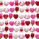 ArtCreativity 48 PCS Mini Valentines Squishies Toys, Bulk Set, 12 Cute Designs, Stress Relief Toys for Kids & Adults, Valentines Gifts, Party Favors, Goodie Bag Stuffers, Fun & Squishy Novelty Toys