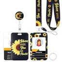 Lukasuo Lanyards for Id Badges Set, Teacher Lanyard with Colorful Badge Holder for Keys, Cute Key Lanyard for Women, Men, ID Card Holder for Office, School, Travel