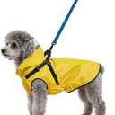 Dog Raincoat: Dog Rain Jacket with Reflective Harness & Removable Hood | Waterproof Dogs Rain Coat Poncho for Large Medium Small Dogs Puppies (Yellow - S)