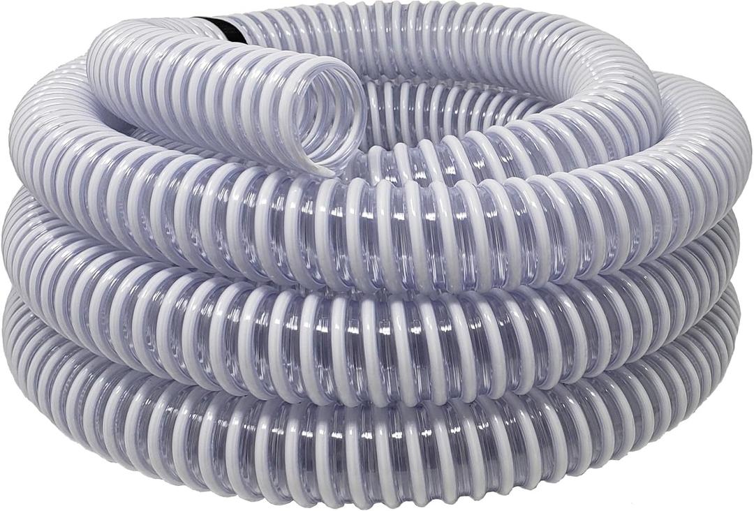 Sealproof 1.25" (32mm) Pool Filter Pump Connection Hose for 1-1/4 Inch Above Ground Pools and Intex Systems, 20 FT Premium Quality PVC Made in USA | Cut to Desired Length, Includes 4 Hose Clamps