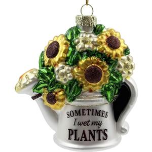Gardener Gifts for Women, Sometimes I Wet My Plants Glass Blown Watering Can Ornament for Christmas Tree, Gardening Ornaments, Gift for Plant Addict Plant Lady