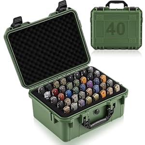 Bucherry 40 Folding Knife Case Waterproof Pocket Knife Holder Hard Sided Knives Storage Box Lockable Protective Travel Storage Organizer for Folding Knives Collection, Green
