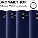 MIULEE Blackout Room Darkening Curtains Thermal Insulated Drapes Solid Window Treatment Set Grommet Top Light Blocking Curtain for Living Room/Bedroom 2 Panels 52 x 84 inch Length Navy Blue