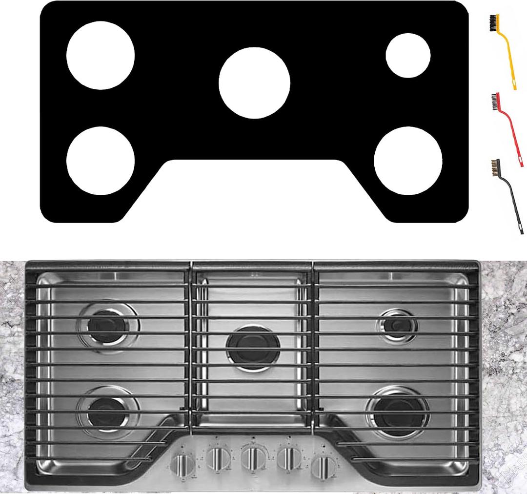 Stove Cover For Whirlpool WCG97US6DS WCG97US6HS 36 in 5 Burners Gas Stove Protectors, Upgraded 0.5MM Reusable Stove Burner Splatter Spill Guard For Whirlpool Gas Stove Top Protector Liner