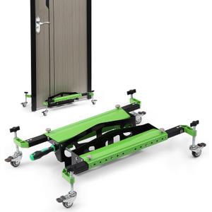 One-Piece Door Installation Kit Door Installation Tools Made of Aluminum Alloy Door Dolly Door Lifter with Wheels for Maximum 2.5 inch Thickness Pre-Hung Front, Slab Doors