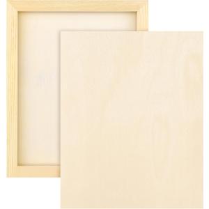 Aodaer 2 Pack Wood Panels 8 x 10 Inch Wooden Panels Canvas Unfinished Craft Wood Boards Panels for Art Crafts Acrylic and Oil Painting Pouring DIY Projects