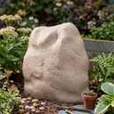 Novabright Fake Rock Faux Landscape Cover, Sandstone Appearance, Resin Decorative Outdoor Landscape Stone, 11.02 x 11.02 x 5.91 Inches, Easy-to-Install(1 Pcs)