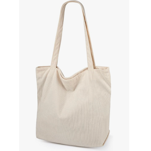 Iioscre Corduroy Tote Bag for Women,Hobo HandBags with Zipper,Large Capacity Casual Shoulder Handbags with Inner Pockets