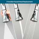 Hygie Rinse Universal Kitchen Faucet Head Replacement 3 Function Kitchen Faucet Sprayer with 15 Adapter Kit Compatible with Kohler/Moen/Delta Faucet, Pull Down Sink Faucet Spray Head, Chrome
