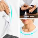 Women's UPF50+ Sun Protection Shirts with Zip Pocket Long Sleeve Workout Tops for Swimming Hiking Quick Dry Rash Guard (White)