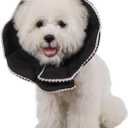 Adjustable Dog Cat Cone,Soft Recovery Cat Cone Collar,Dog Protective Collar for Cats Surgery,Black,Small