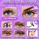 3 x No Glue Needed Lashes, Self Adhesive Eyelashes, DIY Lash Eyelash Extensions Kit 1014mm,100pcs Fluffy D Curl Soft Natural Lashes with TweezersFake Cat Eye Wispy Individual Clusters NG51-4