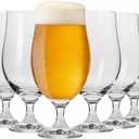 Krosno Lager Beer Glasses | Set of 6 | 16.9 oz | Harmony Collection | Perfect for Home, Restaurants and Pubs | Dishwasher Safe | Lead-Free Crystal Glass
