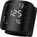 Wrist Blood Pressure Monitor for Home Use - Dual User Memory 992, Adjustable Cuff (5.3-9.3 inch), Voice Broadcast & Portable Case, Large LED Display with Color-Coded Backlight(Black)