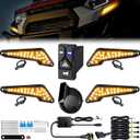 UTV Turn Signal Kit with 110D Horn, Pre-Wired, Plug & Play UTV Universal Street Legal Blinker kit with Integrated Rocker Switch, Compatible with Polaris, Can-Am, CFMOTO for Side By Side