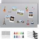 2 Pack Magnetic Board for Wall, 17×11in Metal Magnet Board, Silver