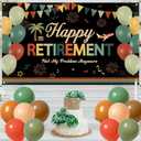 Vlipoeasn Retirement Decorations for Men Women, Colorful Vintage Retirement Party Set with Backdrop Banner Honeycomb Centerpieces Hanging Swirls, Office Retired Farewell Decor
