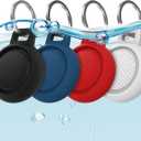 Waterproof Airtag Keychain Holder [4 Pack], Airtag Holder for Key, Backpack, Luggage, 4 Colors (01-Black/Blue/Red/White)
