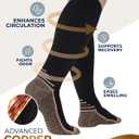 Pembrook 3 Pairs Copper Mens Compression Socks 20-30 mmHg, Running, Hiking, Athletic Cycling, Travel | Circulation Support (Black) M