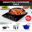 Mueller RapidTherm Portable Induction Cooktop, 1800W Hot Plate Electric Stove Top Burner. 8 Temp Levels, Auto-Off & Pot Detection, LED Display, Child Lock, 4 Programs, Burners for Cooking