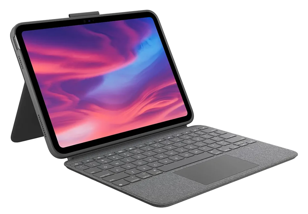 Logitech Combo Touch iPad 10th Gen Case, Detachable Keyboard, Large Precision Trackpad, Backlit Keyboard, Smart Connector - Oxford Gray