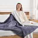 Electric Blanket Twin Size - Purple Heated Blanket 62X84in Double Sided Flannel Sherpa Heating Blanket with 5 Heat Settings & 10 Hours Auto-Off, Machine Washable, Grandma Gifts(Lavender Purple)