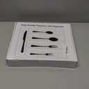 21-Piece Modern Black Silverware Set with Organizer Tray Stainless Steel Eating Utensil Sets Kitchen Knives Forks and Spoons Cutlery Set Heavy Duty Tableware Flatware Sets for 4, Dishwasher Safe (12.8" x 11.3")