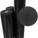 Rubber-Cal 03_168_W_FR_04 Fine Rib Corrugated Rubber Mats, 1/8" Thick x 4' x 4' Runners, Black