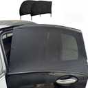 Car Rear Window Screens for Side Windows, 2 Pack Side Window Sun Shades,Stretchy Mosquito Net Cover Fit Cars SUVs - Up to 36.22x55.1