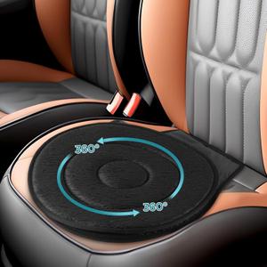 FACULX Rotating Seat for Car 360 Swivel Seat for Car for Elderly Non-Slip Portable Rotating Car Seat Pad for Driving, Chairs, Stool Chair, Ergonomic Design (Black)