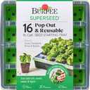 Burpee SuperSeed Starting Tray | 16 XL Cell | Reusable & Dishwasher Safe | for Vegetable, Flower & Herb Seeds | Indoor Grow Kit for Deep-Rooted Seedlings, Green