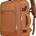 EZUOLA Carry On Backpack for Women,Travel Laptop Backpack Airline Approved,Underseat Personal Item Travel Bag With Shoe Compartment, Casual Daypack Gifts for Friend Weekend Business College,Brown