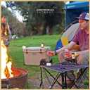 ARROWHEAD OUTDOOR 2-Pack 26” (66cm) Heavy-Duty Portable Camping Folding Table, 2 Cup Holders, Compact, Square, Carrying Case Included, Steel Frame, High-Grade 600D Canvas, 18.9" x 18.9" x 17.72" inches