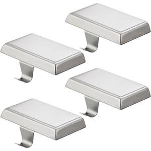 4 Pack Christmas Stocking Holders Ornament Hooks Mantel Weighted Stocking Hangers Metal Hanging Hooks Heavy Duty Stocking Holders Bases for Mantel Fireplace Party Decoration (Silver, 4)