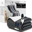 Heated Blanket Electric Luxurious Fleece Twin Blanket, 9 Heat Settings & 12H Auto Shut-Off, Gifts for Grandma, Grandpa, Seniors 65x90 in (Dark Grey, Twin US)