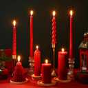 Nuanchu 8 Pieces Christmas Candle Stick Sets Spiral Taper Twisted Candlesticks Scented Smokeless Soy Wax for Wedding Holiday Dinner Home Decorations(Red)