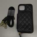 Bocasal Crossbody Wallet Case for iPhone 14, RFID Blocking PU Leather Zipper Handbag Purse Flip Cover, Kickstand Folio Case with Card Slots Holder Wrist Strap Lanyard 5G 6.1 Inch (Black)