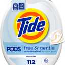 Tide PODS Free & Gentle Laundry Detergent Soap Pacs, 112 Count, Tide PODS Laundry Detergent