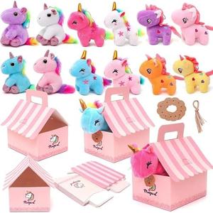 FUNCREVITY Unicorn Party Favors Unicorn Stuffed Animals for Girls Mini Stuffed Animals Bulk Plush Keychain Birthday Gifts for Girls (12 Pack)