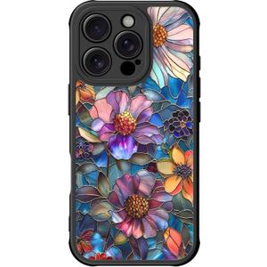 DEENAKIN for iPhone 16 Pro Case Cute,Aesthetic Floral Hard Shell Cover | Compatible with Magsafe,Trendy Unique Cool Retro Western Coquette Protective Slim Phone Cover for Women Girls