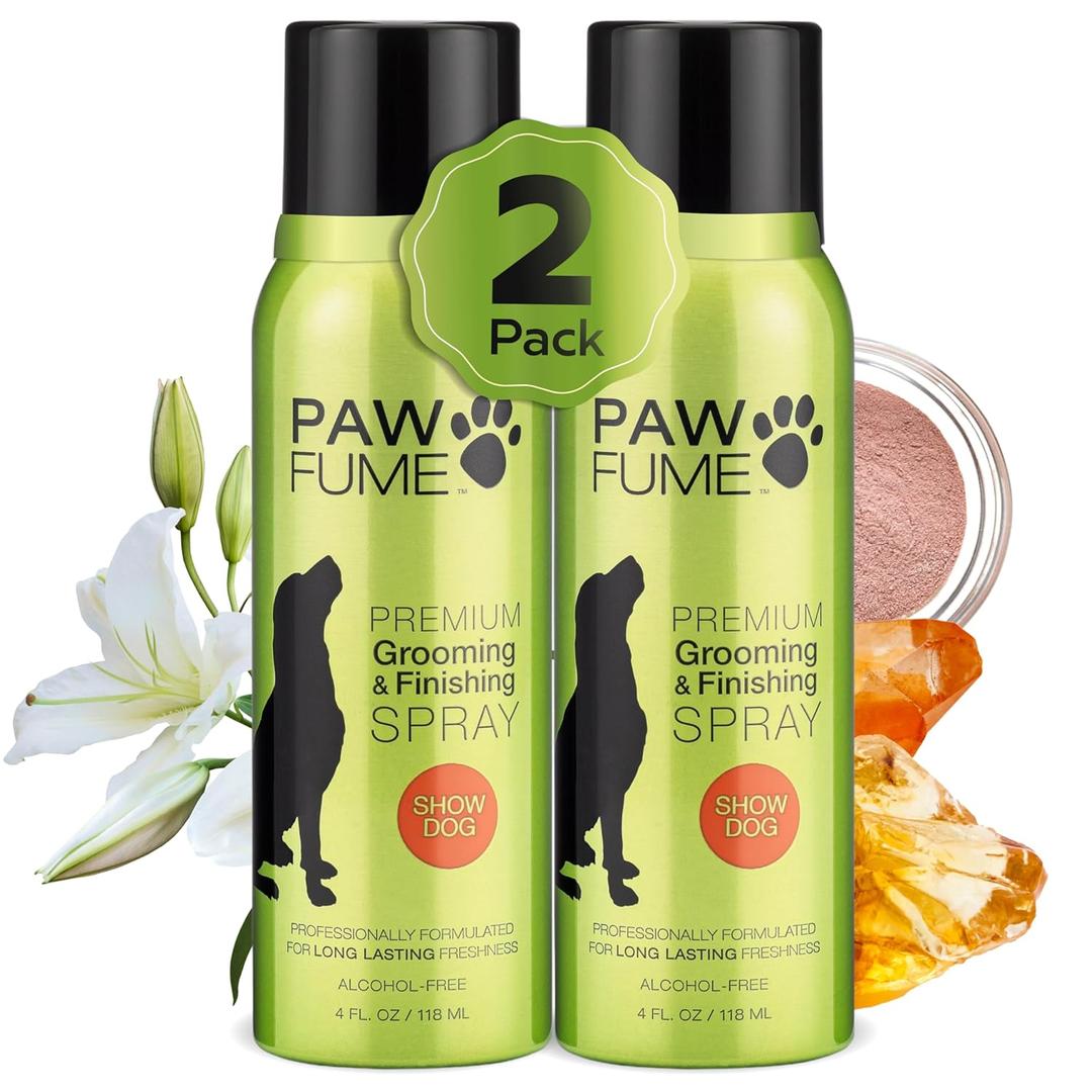 Paw Fume Dog Perfume Spray Long Lasting Scent for Grooming, Show Dog, 2-Pack Keep Your Pup Fresh All Day Hypoallergenic, Alcohol-Free, Detangling Formula Moisturizing Pet Cologne Spray for Dogs