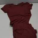 ANRABESS Lounge Sets for Women 2 Piece Foldover Yoga Flare Leggings Pants Crop Tops Casual Y2K Outfits Matching Tracksuit Set Burgundy X-Small