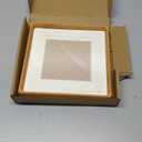 8x8 Teak Wood Picture Frame with Real Glass and Double Mat  Fits 6x6 or 5x5 Photos, Natural Wooden Square Frame for Wall or Tabletop Display