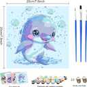 2 x FLAJZ 4 Pack Paint by Numbers Kit for Kids, Animals Paint by Number Kits for Kids Ages 4-8, DIY Animal Oil Painting Suitable for Home Decoration (8x8inch)