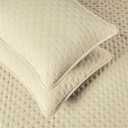 Amazon Basics Brushed Microfiber Quilt Set, Extra Soft with Natural Texture, 3-Piece, King, Beige