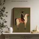 InSimSea Vintage Framed Wall Art, Abstract Horse Western Decor, 24x16in